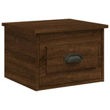 Wall-mounted Bedside Cabinet Brown Oak 41.5x36x28cm - Front View