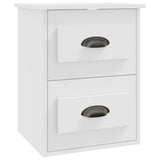 Wall-mounted Bedside Cabinet White 41.5x36x53cm - Front View