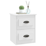 Wall-mounted Bedside Cabinet White 41.5x36x53cm - Top-Down View