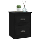 Wall-mounted Bedside Cabinet Black 41.5x36x53cm - Top-Down View