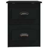 Wall-mounted Bedside Cabinet Black 41.5x36x53cm - Close-Up Angle