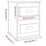 Wall-mounted Bedside Cabinet Black 41.5x36x53cm