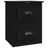 Wall-mounted Bedside Cabinets 2 pcs Black 41.5x36x53cm - Close-Up Angle