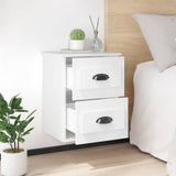 Wall-mounted Bedside Cabinet High Gloss White 41.5x36x53cm - Side View