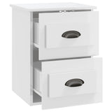 Wall-mounted Bedside Cabinet High Gloss White 41.5x36x53cm - Rear View