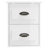 Wall-mounted Bedside Cabinet High Gloss White 41.5x36x53cm - Close-Up Angle