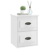 Wall-mounted Bedside Cabinets 2 pcs High Gloss White 41.5x36x53cm - 45-Degree Angle