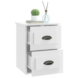 Wall-mounted Bedside Cabinets 2 pcs High Gloss White 41.5x36x53cm - Rear View