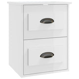 Wall-mounted Bedside Cabinets 2 pcs High Gloss White 41.5x36x53cm - Close-Up Angle