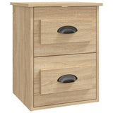 Wall-mounted Bedside Cabinet Sonoma Oak 41.5x36x53cm - Front View