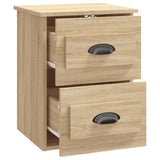 Wall-mounted Bedside Cabinet Sonoma Oak 41.5x36x53cm - Rear View