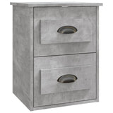 Wall-mounted Bedside Cabinet Concrete Grey 41.5x36x53cm - Front View