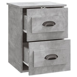 Wall-mounted Bedside Cabinet Concrete Grey 41.5x36x53cm - Rear View