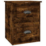 Wall-mounted Bedside Cabinet Smoked Oak 41.5x36x53cm - Front View