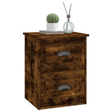 Wall-mounted Bedside Cabinet Smoked Oak 41.5x36x53cm - Top-Down View