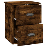Wall-mounted Bedside Cabinet Smoked Oak 41.5x36x53cm - Rear View