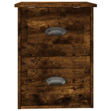 Wall-mounted Bedside Cabinet Smoked Oak 41.5x36x53cm - Close-Up Angle