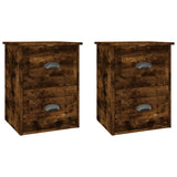 Wall-mounted Bedside Cabinets 2 pcs Smoked Oak 41.5x36x53cm - Front View