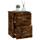 Wall-mounted Bedside Cabinets 2 pcs Smoked Oak 41.5x36x53cm - Rear View