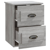 Wall-mounted Bedside Cabinet Grey Sonoma 41.5x36x53cm - Rear View
