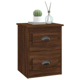 Wall-mounted Bedside Cabinet Brown Oak 41.5x36x53cm - Top-Down View