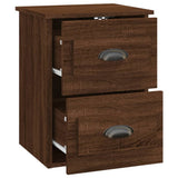 Wall-mounted Bedside Cabinet Brown Oak 41.5x36x53cm - Rear View