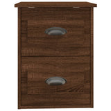 Wall-mounted Bedside Cabinet Brown Oak 41.5x36x53cm - Close-Up Angle