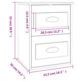 Wall-mounted Bedside Cabinet Brown Oak 41.5x36x53cm