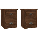 Wall-mounted Bedside Cabinets 2 pcs Brown Oak 41.5x36x53cm - Front View