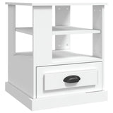 Side Table White 50x50x60 cm Engineered Wood - Front View