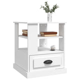 Side Table White 50x50x60 cm Engineered Wood - Top-Down View