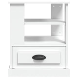 Side Table White 50x50x60 cm Engineered Wood - Rear View