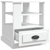Side Table White 50x50x60 cm Engineered Wood - Low Angle