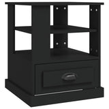 Side Table Black 50x50x60 cm Engineered Wood - Front View