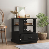 Side Table Black 50x50x60 cm Engineered Wood - Side View