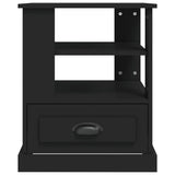 Side Table Black 50x50x60 cm Engineered Wood - Rear View