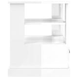Side Table High Gloss White 50x50x60 cm Engineered Wood - Close-Up Angle