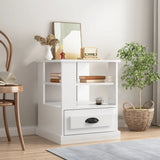 Side Table High Gloss White 50x50x60 cm Engineered Wood