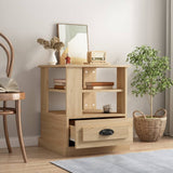 Side Table Sonoma Oak 50x50x60 cm Engineered Wood - Side View