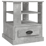 Side Table Concrete Grey 50x50x60 cm Engineered Wood - Front View