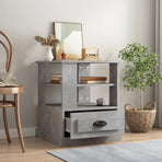 Side Table Concrete Grey 50x50x60 cm Engineered Wood