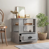 Side Table Concrete Grey 50x50x60 cm Engineered Wood - Side View