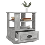 Side Table Concrete Grey 50x50x60 cm Engineered Wood - 45-Degree Angle
