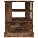 Side Table Smoked Oak 50x50x60 cm Engineered Wood - Rear View