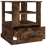 Side Table Smoked Oak 50x50x60 cm Engineered Wood - Low Angle