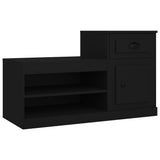 Shoe Cabinet Black 100x42x60 cm Engineered Wood - Front View