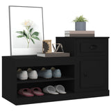 Shoe Cabinet Black 100x42x60 cm Engineered Wood - Top-Down View