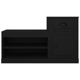 Shoe Cabinet Black 100x42x60 cm Engineered Wood - Rear View