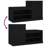 Shoe Cabinet Black 100x42x60 cm Engineered Wood - Extra Image