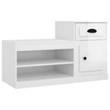 Shoe Cabinet High Gloss White 100x42x60 cm Engineered Wood - Front View